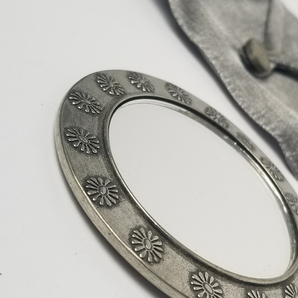 Euc Danforth Pewter Hand Pocket Mirror - image 6